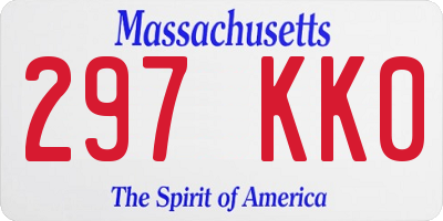 MA license plate 297KK0