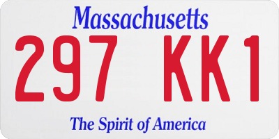 MA license plate 297KK1