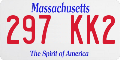 MA license plate 297KK2