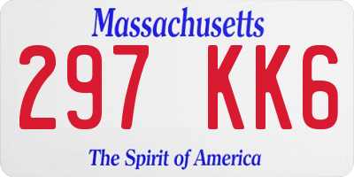 MA license plate 297KK6