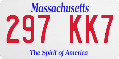 MA license plate 297KK7