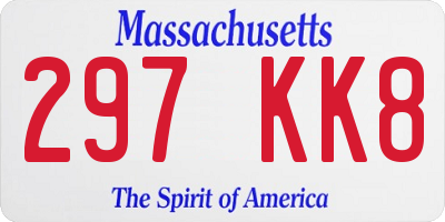 MA license plate 297KK8