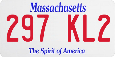MA license plate 297KL2