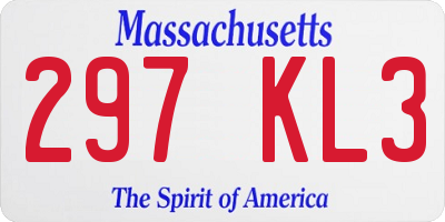 MA license plate 297KL3
