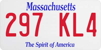 MA license plate 297KL4