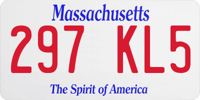MA license plate 297KL5