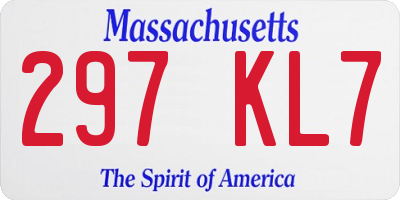 MA license plate 297KL7