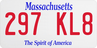 MA license plate 297KL8