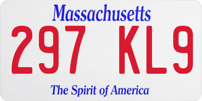 MA license plate 297KL9