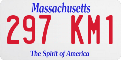 MA license plate 297KM1