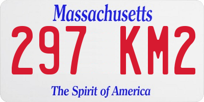 MA license plate 297KM2