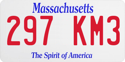 MA license plate 297KM3