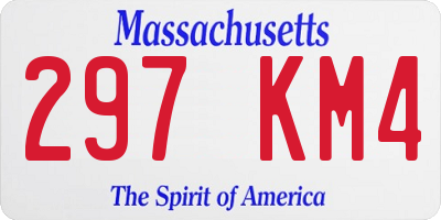 MA license plate 297KM4