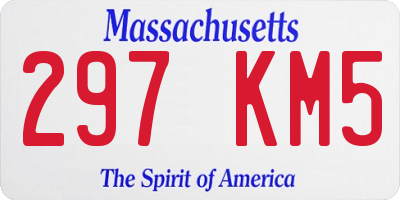 MA license plate 297KM5