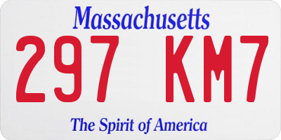 MA license plate 297KM7