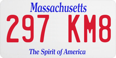 MA license plate 297KM8