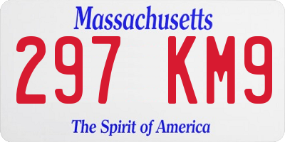 MA license plate 297KM9