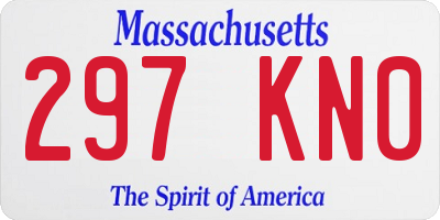 MA license plate 297KN0