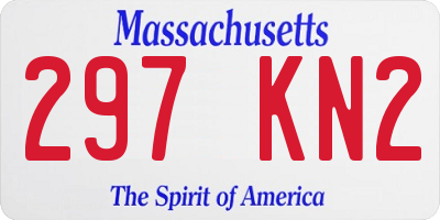 MA license plate 297KN2