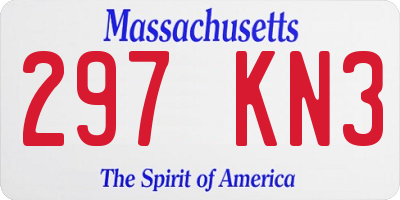 MA license plate 297KN3