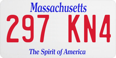 MA license plate 297KN4