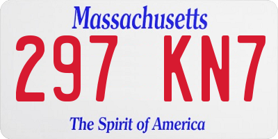 MA license plate 297KN7
