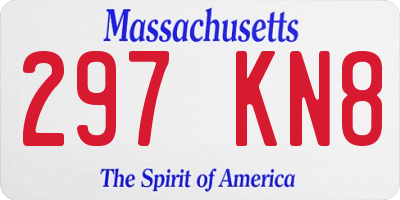 MA license plate 297KN8