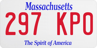 MA license plate 297KP0