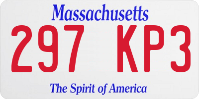 MA license plate 297KP3