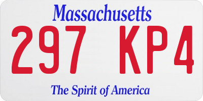 MA license plate 297KP4