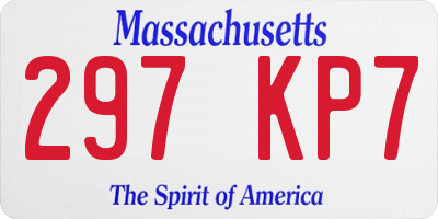 MA license plate 297KP7