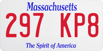 MA license plate 297KP8