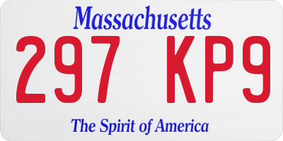 MA license plate 297KP9