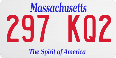 MA license plate 297KQ2