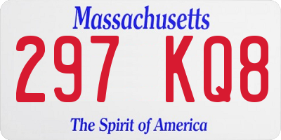 MA license plate 297KQ8