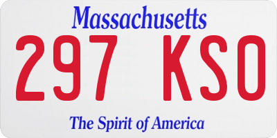 MA license plate 297KS0