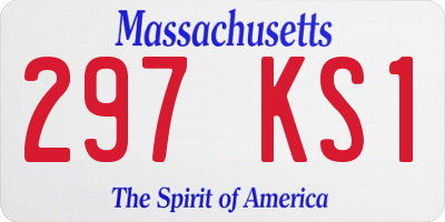 MA license plate 297KS1
