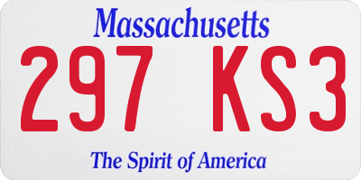 MA license plate 297KS3