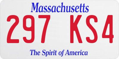 MA license plate 297KS4