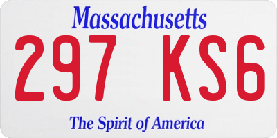 MA license plate 297KS6