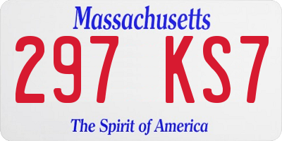 MA license plate 297KS7