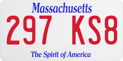 MA license plate 297KS8