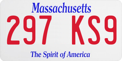 MA license plate 297KS9