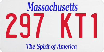 MA license plate 297KT1