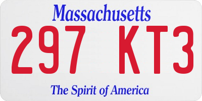 MA license plate 297KT3