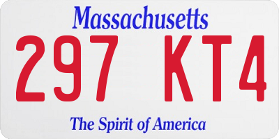 MA license plate 297KT4