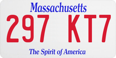 MA license plate 297KT7