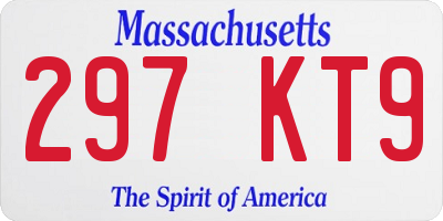 MA license plate 297KT9