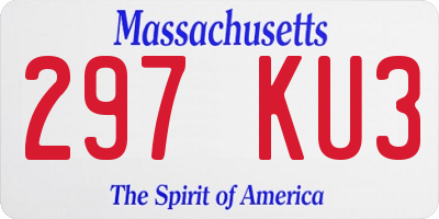 MA license plate 297KU3