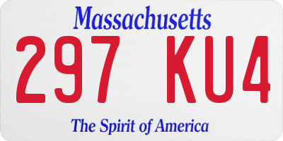 MA license plate 297KU4